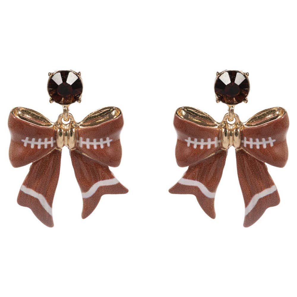 BOW SHAPED FOOTBALL PATTERNED HYPOALLERGENIC POST