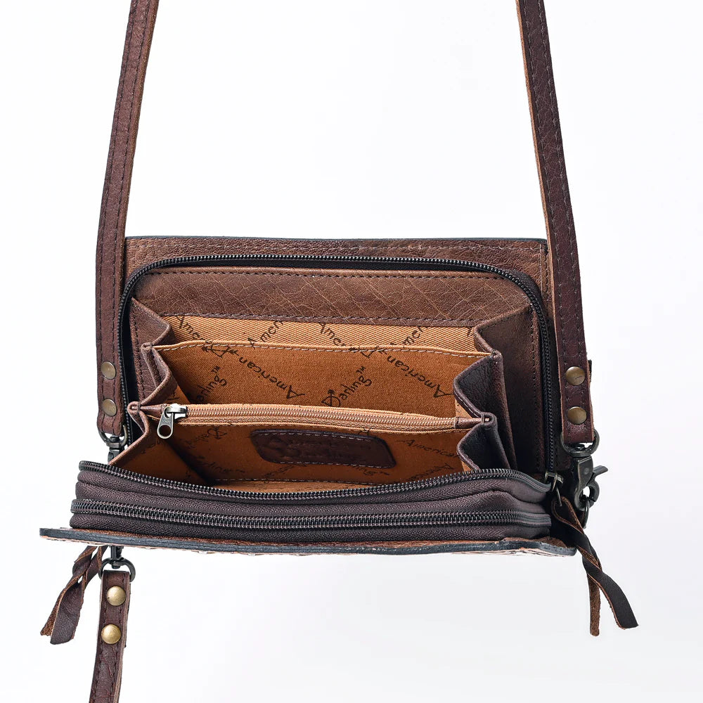 Organizer Saddle Blanket Genuine Leather Western Women Bag Handbag Purse