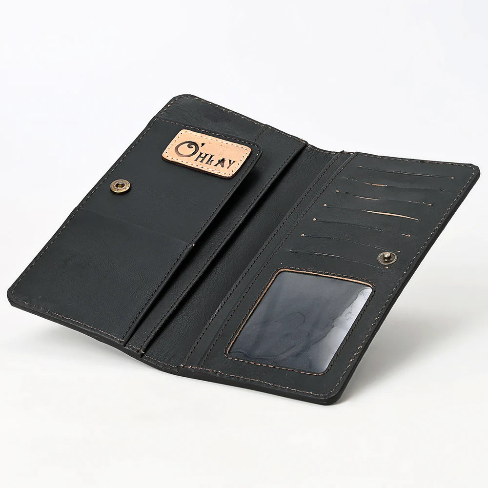 Hand Tooled Genuine Leather Sunflower Wallet