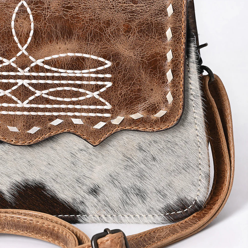 American Darling Crossbody Hair on Genuine Western Leather Women Bag