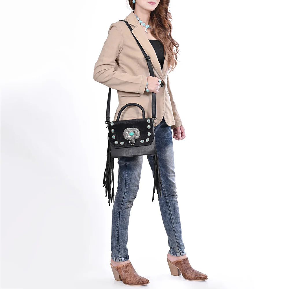 Black cowhide bag