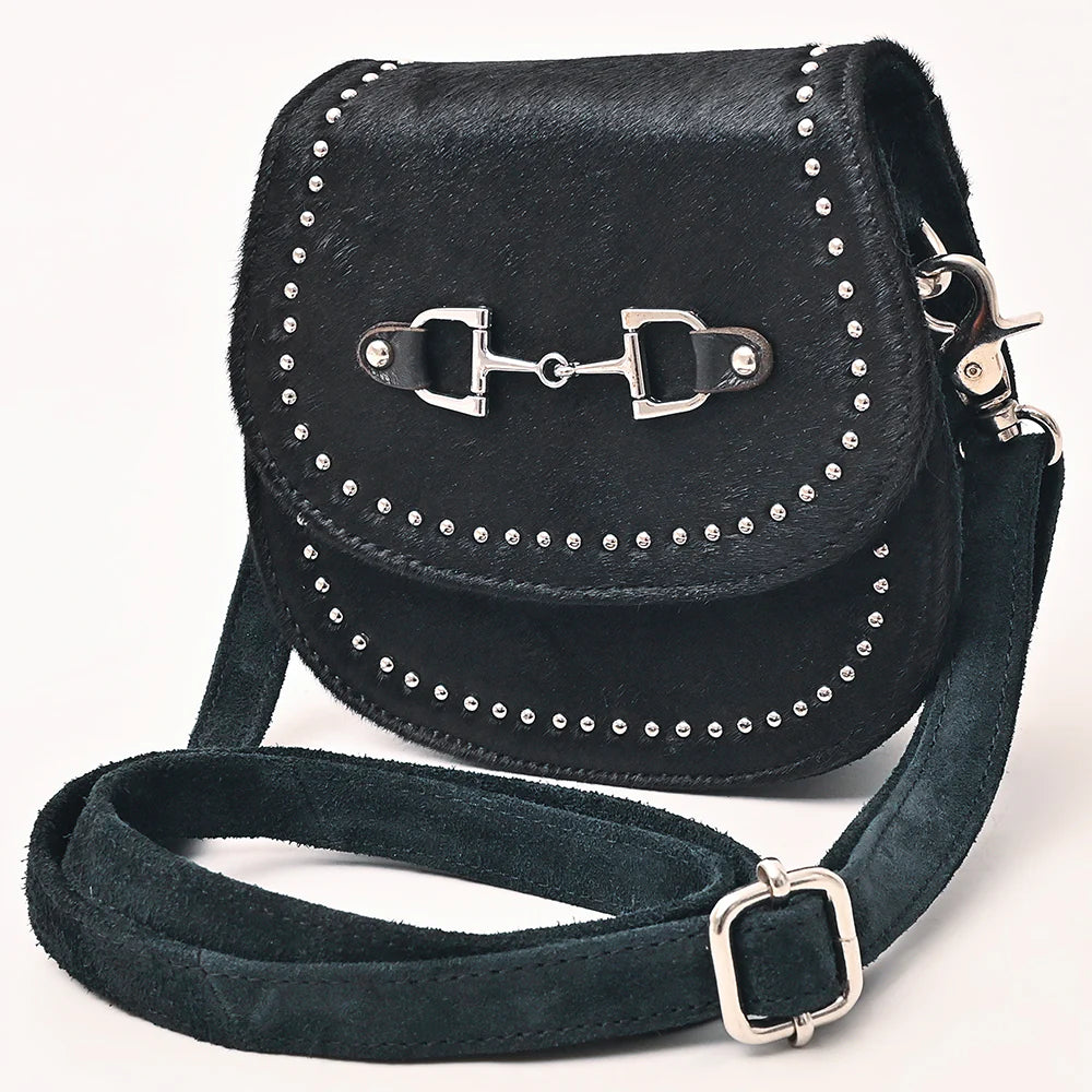 Black cowhide Snaffle bag