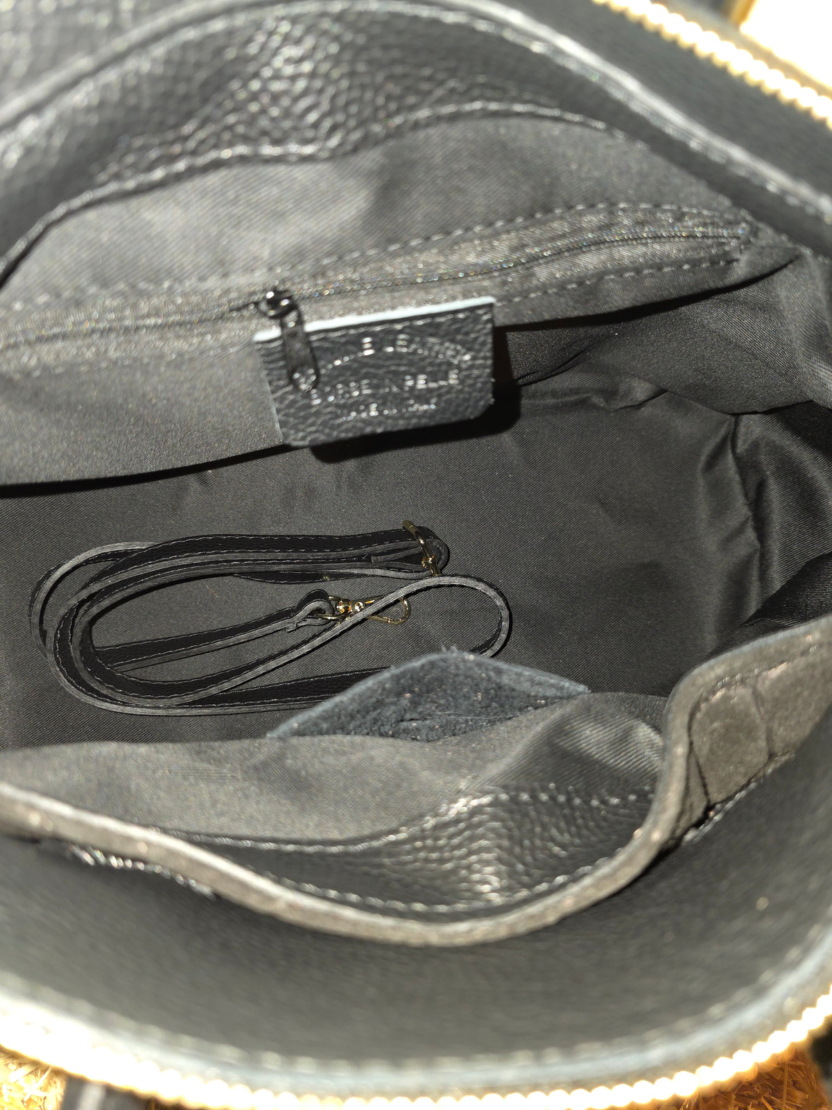 ITALIAN LEATHER CROC-EMBOSSED SUEDE SATCHEL BAG