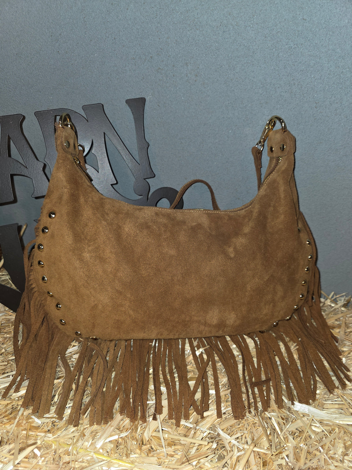 ITALIAN LEATHER SUEDE HOBO BAG