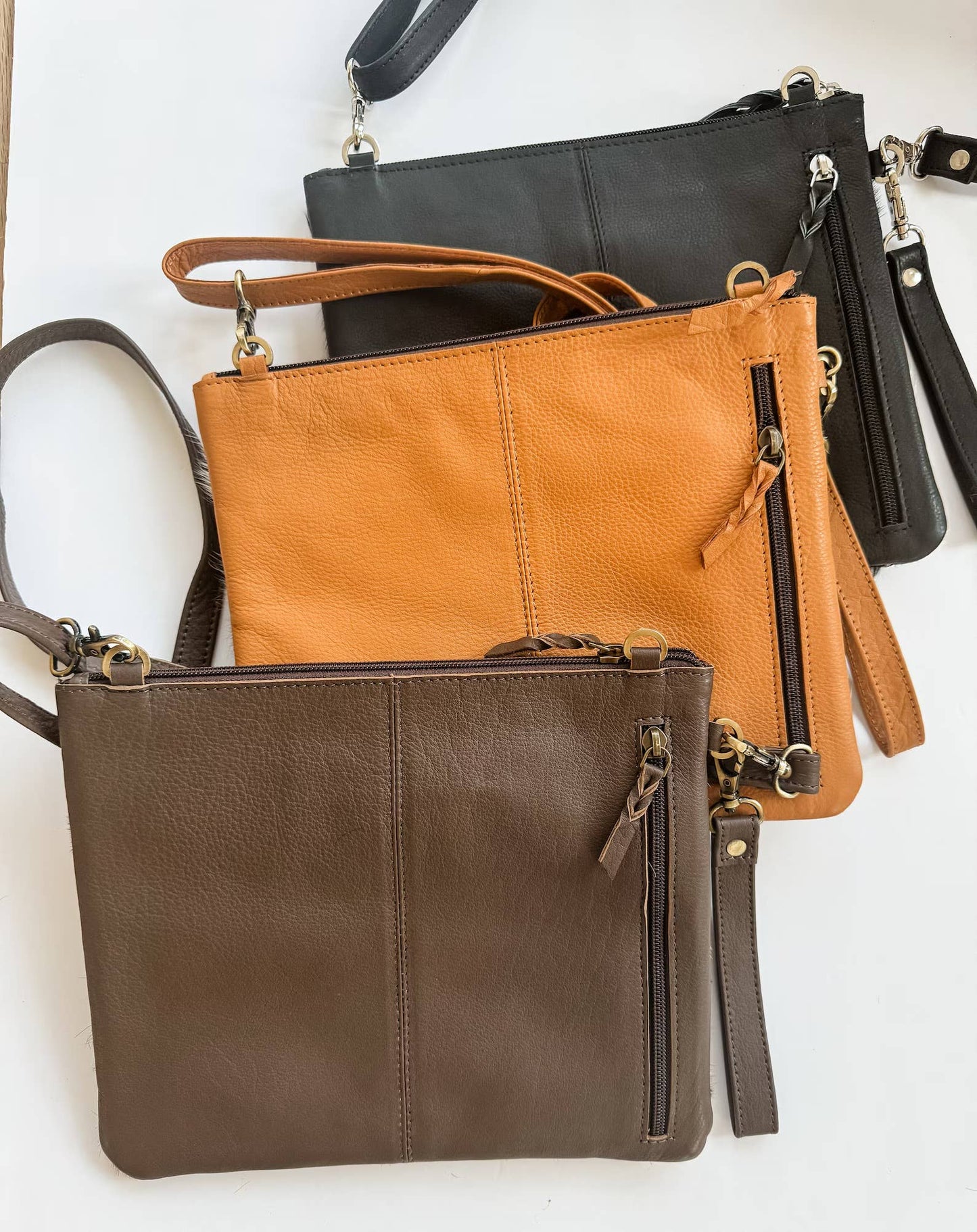 BOHO LUXE CROSSBODY Leather Cowhide Wristlet Crossbody