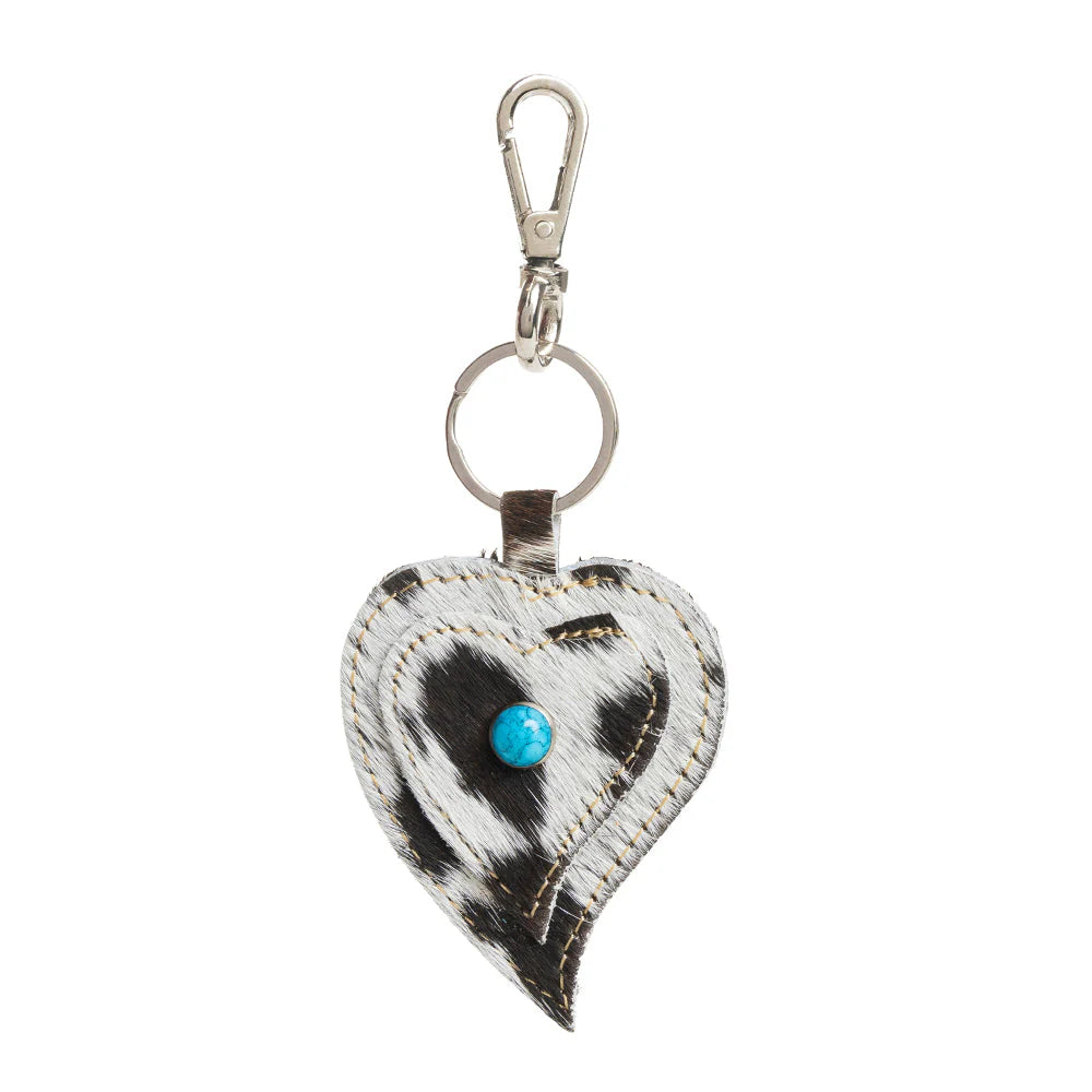 Myra Heart's Love Key Fob in Black & White