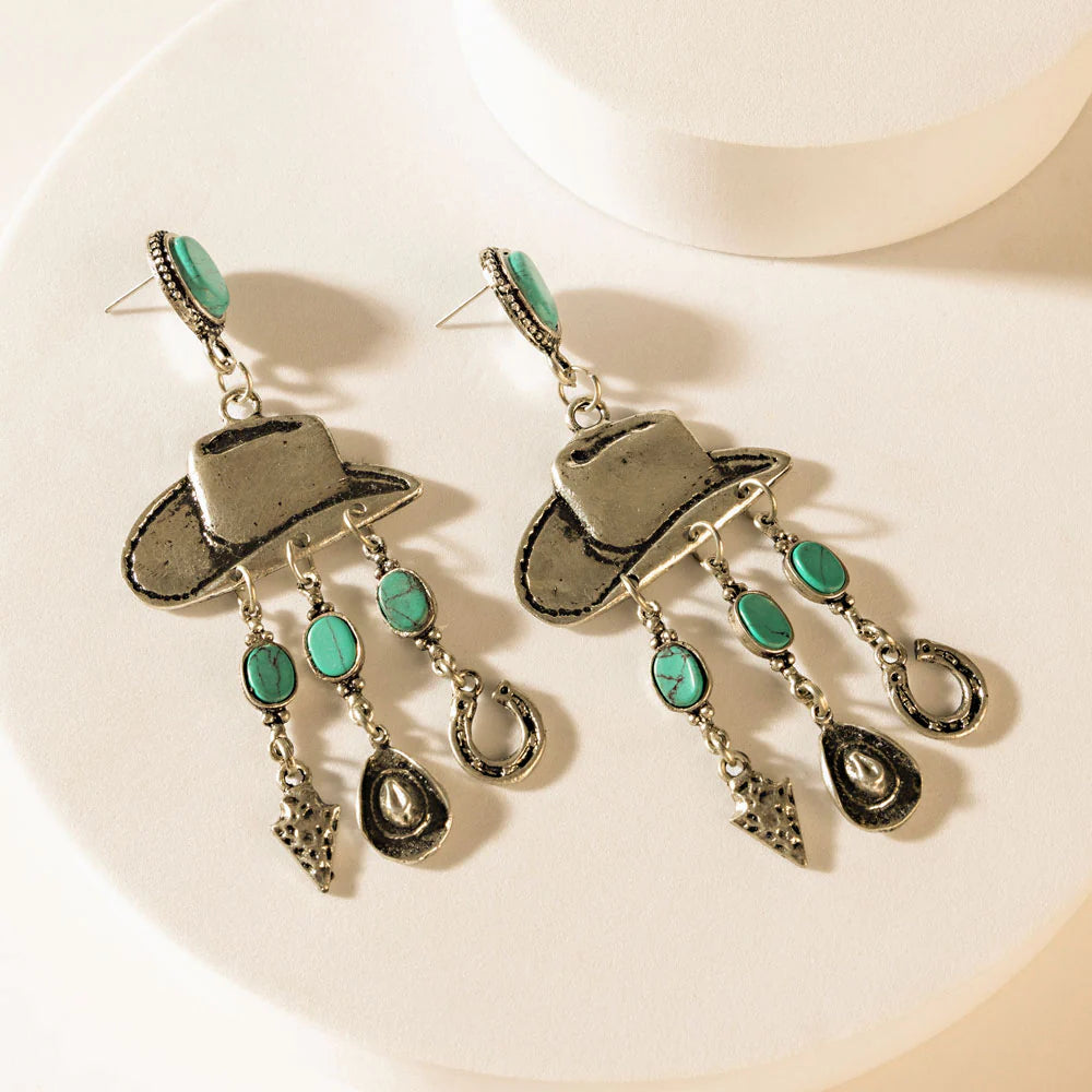 Myra Ranch Queen Earrings in Saddle Silver