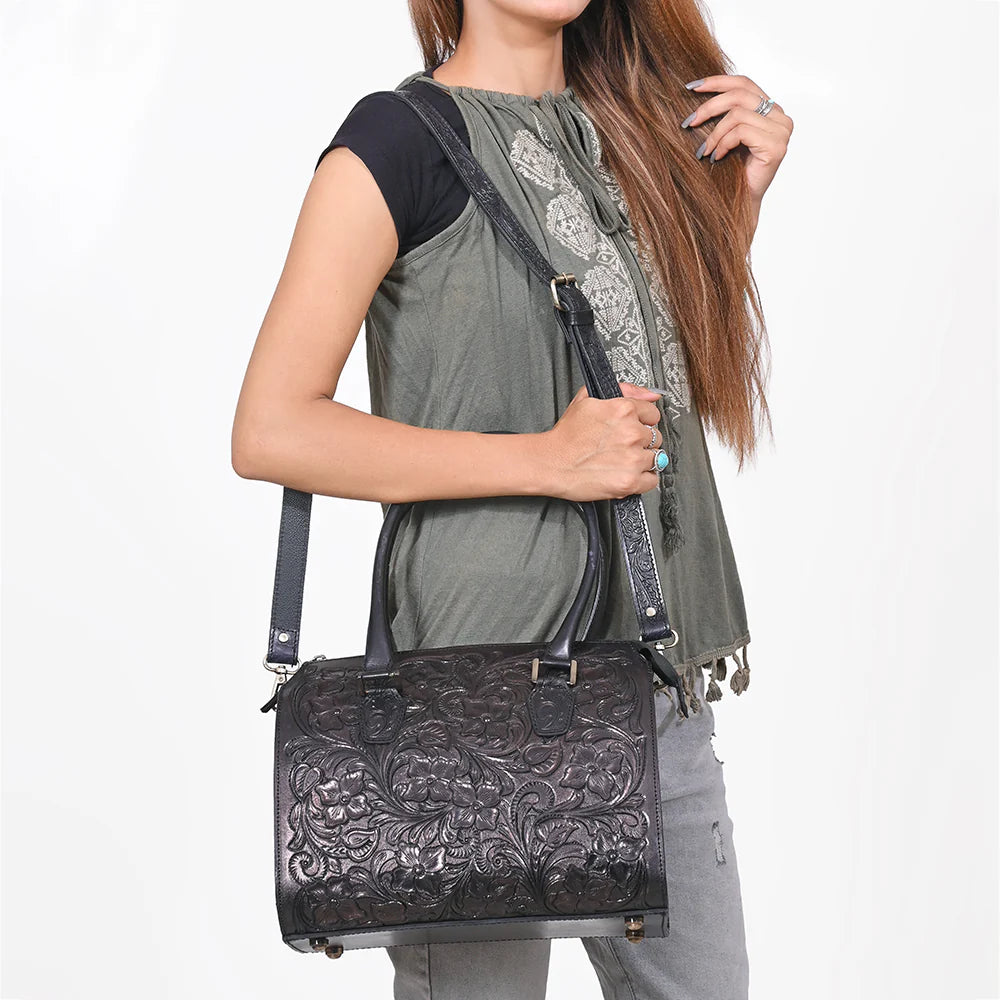 American Darling Western Duffel Bag Handcrafted from Hand-Tooled Genuine Leather