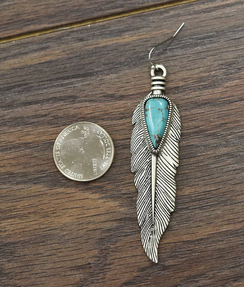 Feather Turquoise Earrings
