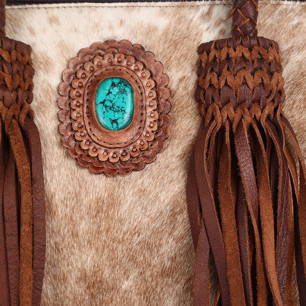 Speedy Hair-On Genuine Leather Women Bag Western Handbag