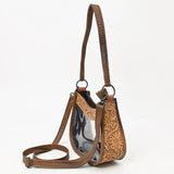Western Leather Clear Bag with Hand Tooled Accents