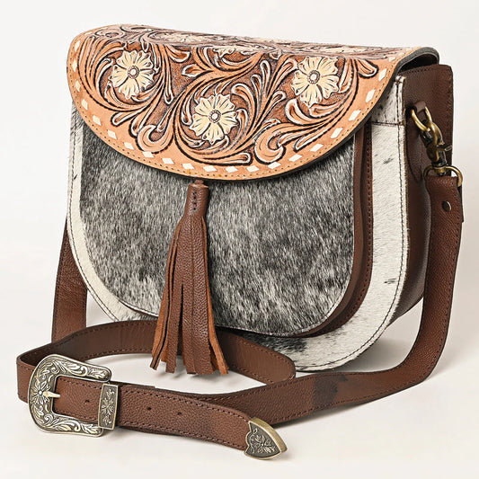 Crossbody Belt Buckle Strap Genuine Western Leather Women Bag