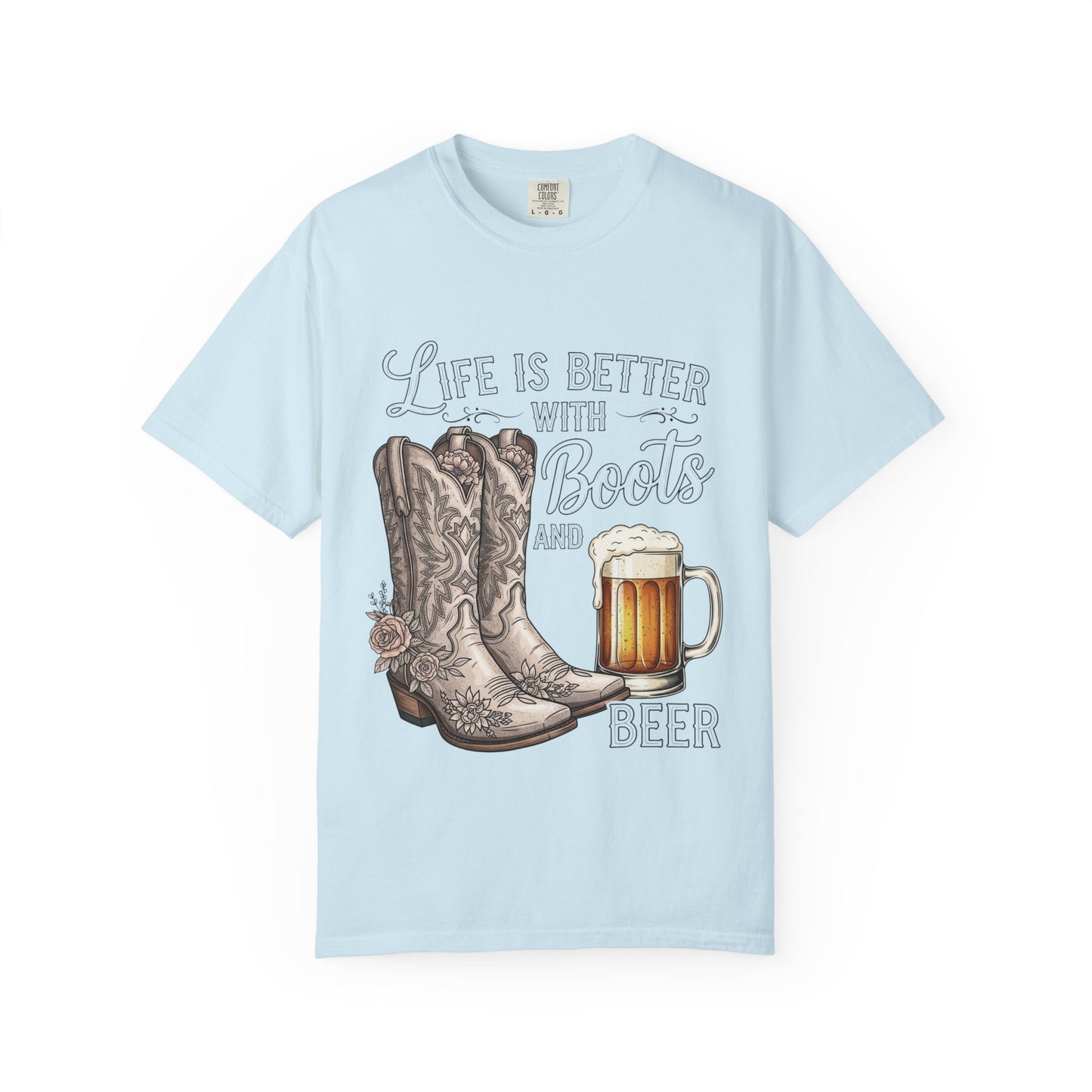 Life is Better with Boots and Beer T-Shirt, Cowboy Tee, Rustic Apparel, Western Style Shirt, Gift for Beer Lovers