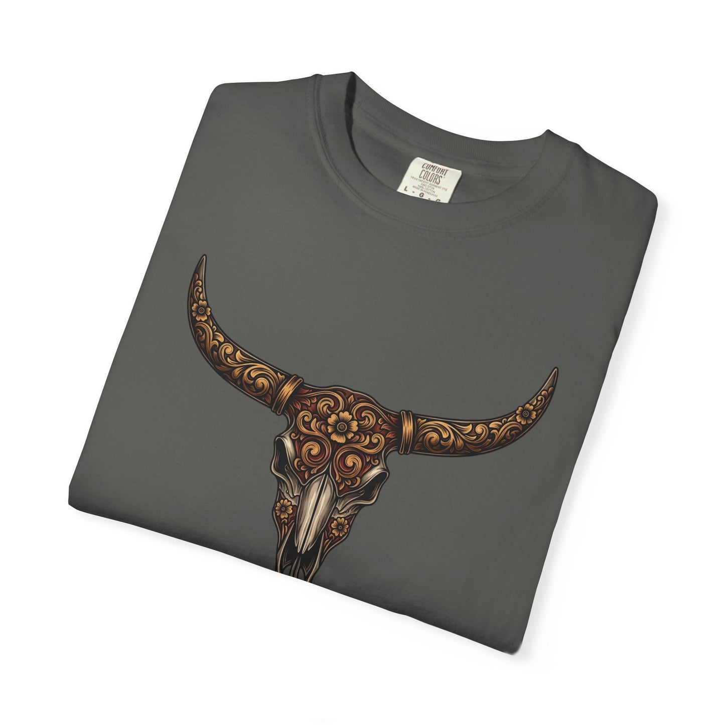 Bohemian Bull Skull T-Shirt, Unisex Vintage Style Tee for Trendy Outings, Gift for Friends, Festival Apparel, Casual Everyday Wear