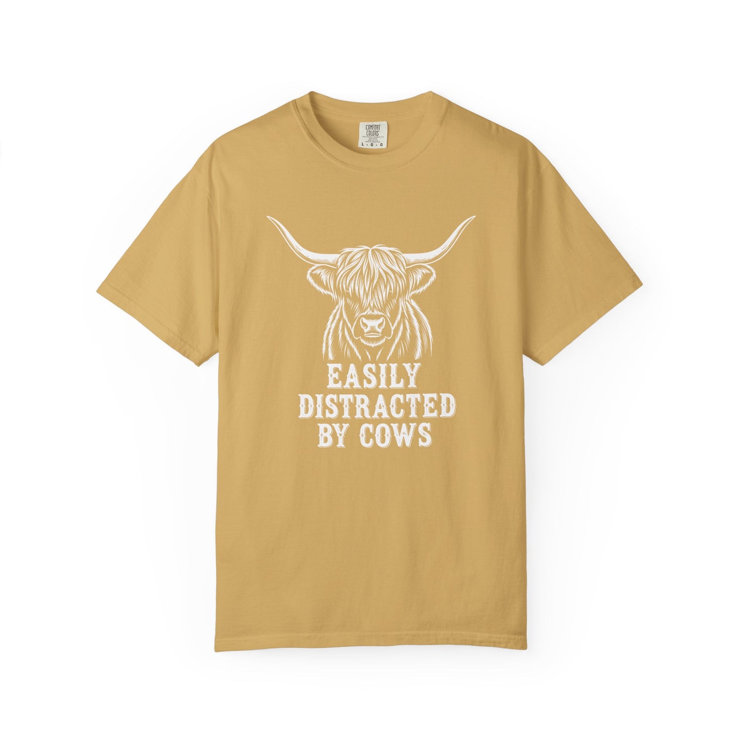 Easily Distracted by Cows T-shirt, Unisex Tee, Gift for Farmers, Animal Lover Shirt, Cute Cow Apparel, Casual Wear
