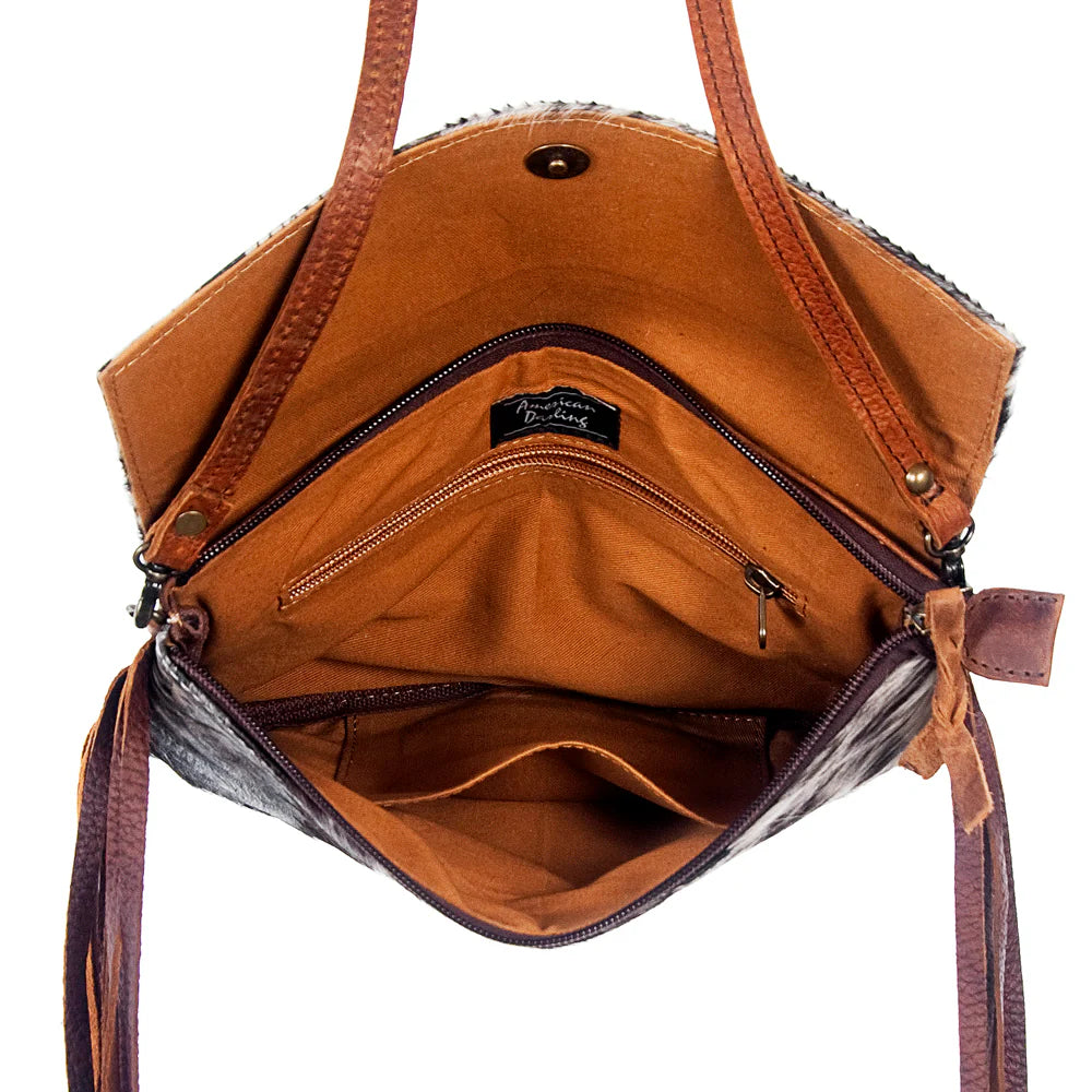 Crossbody Hair-On Genuine Leather Western Women Bag Handbag Purse