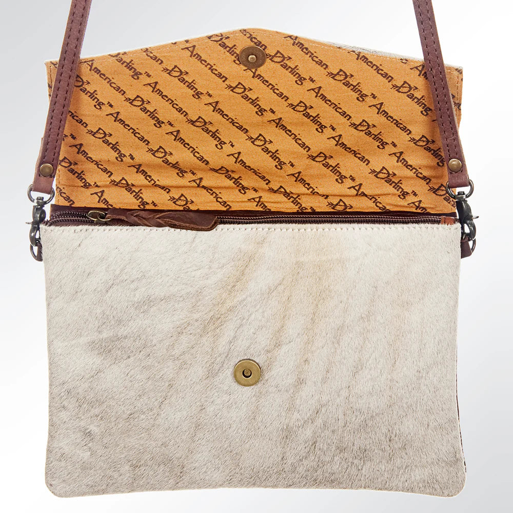 Envelope Hair on Genuine Leather Western Women Bag Handbag Purse