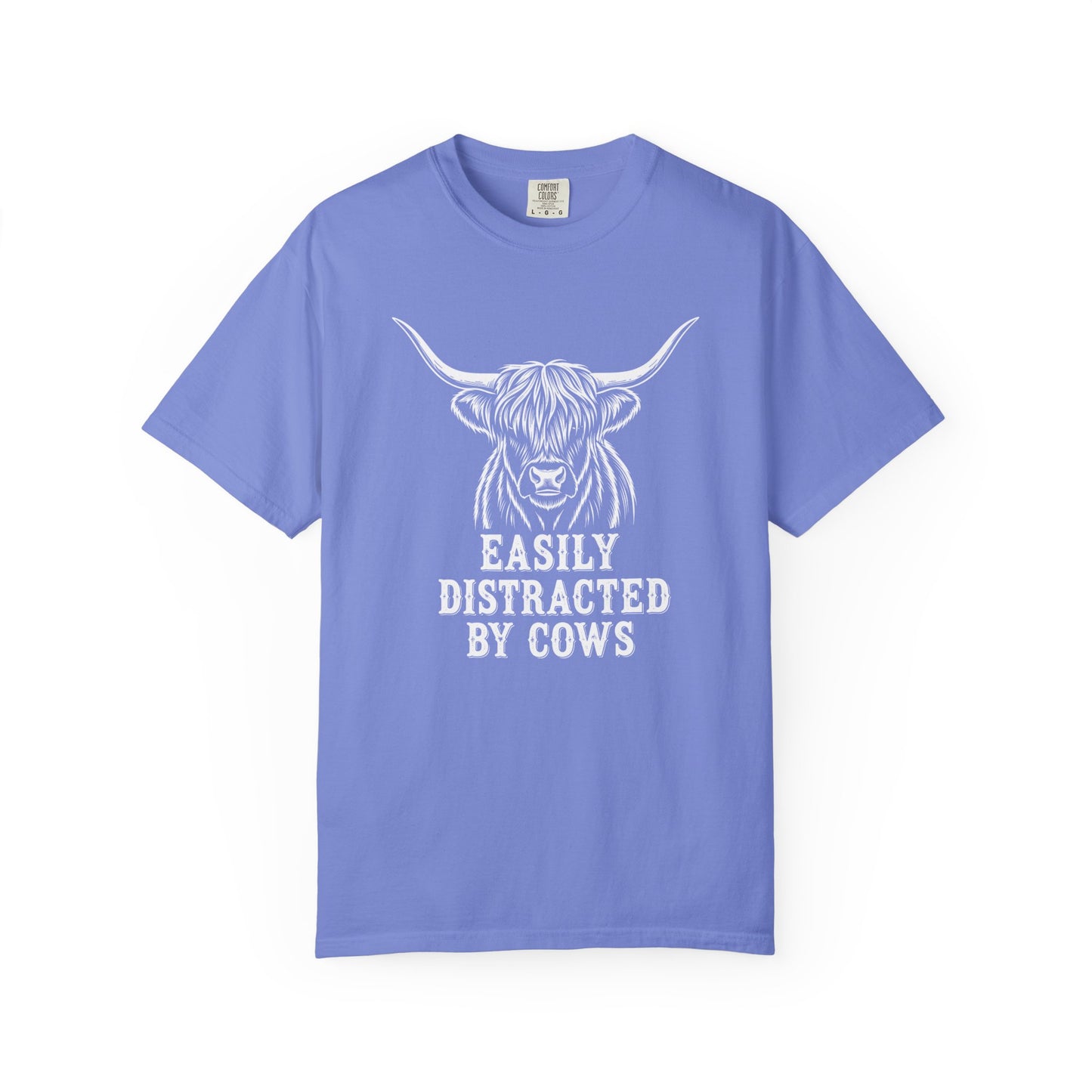 Easily Distracted by Cows T-shirt, Unisex Tee, Gift for Farmers, Animal Lover Shirt, Cute Cow Apparel, Casual Wear