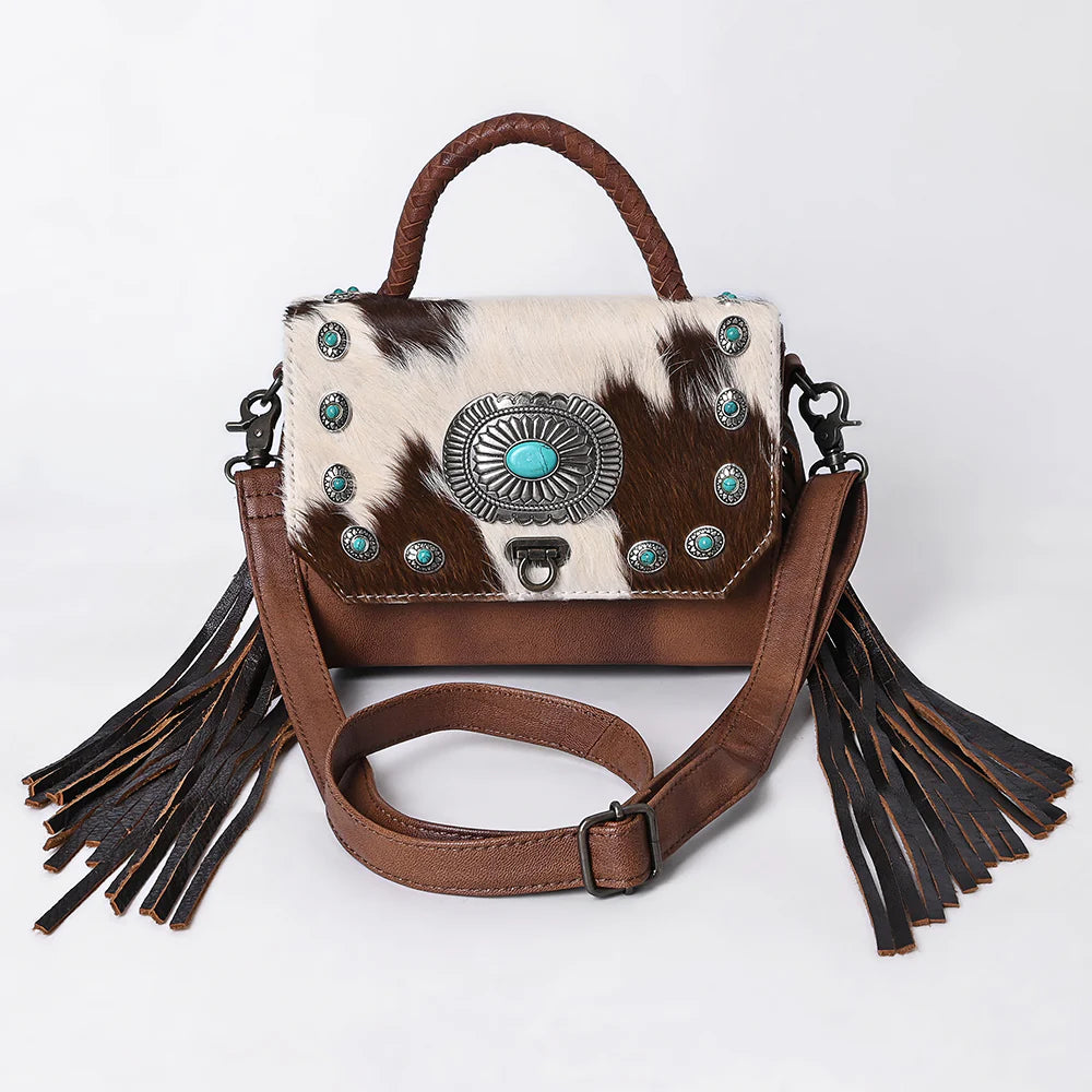 Crossbody Hair On Genuine Leather Western Women Bag