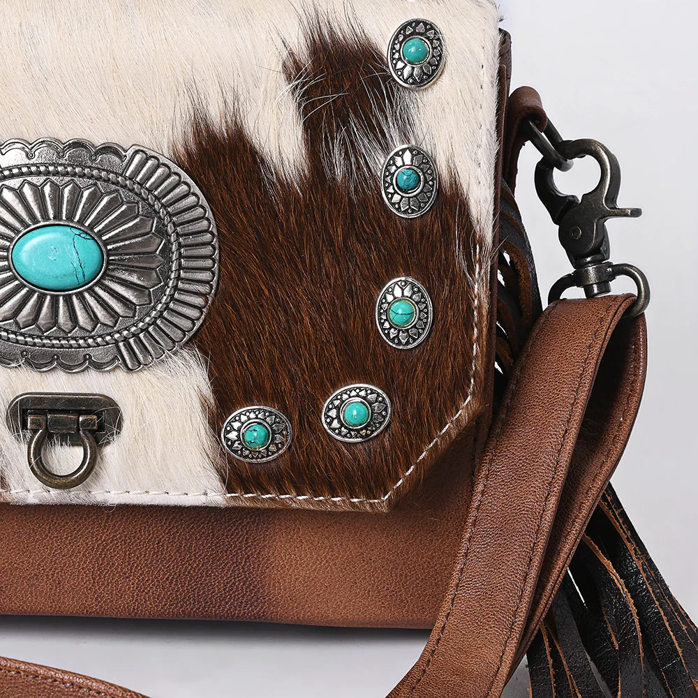 Crossbody Hair On Genuine Leather Western Women Bag