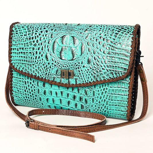 American Darling Crocodile Embossed Purse Genuine Western Leather Women Bag