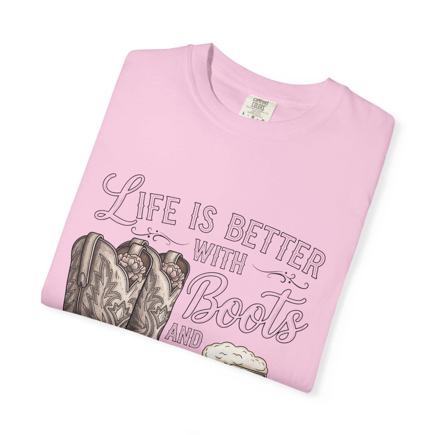 Life is Better with Boots and Beer T-Shirt, Cowboy Tee, Rustic Apparel, Western Style Shirt, Gift for Beer Lovers