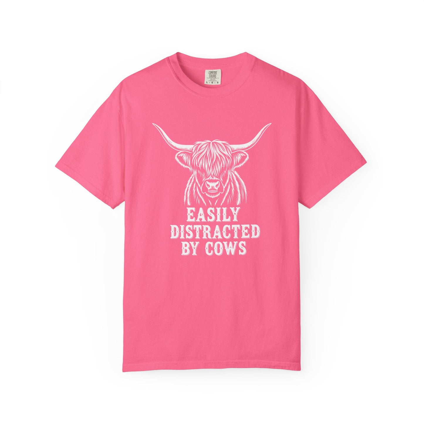 Easily Distracted by Cows T-shirt, Unisex Tee, Gift for Farmers, Animal Lover Shirt, Cute Cow Apparel, Casual Wear