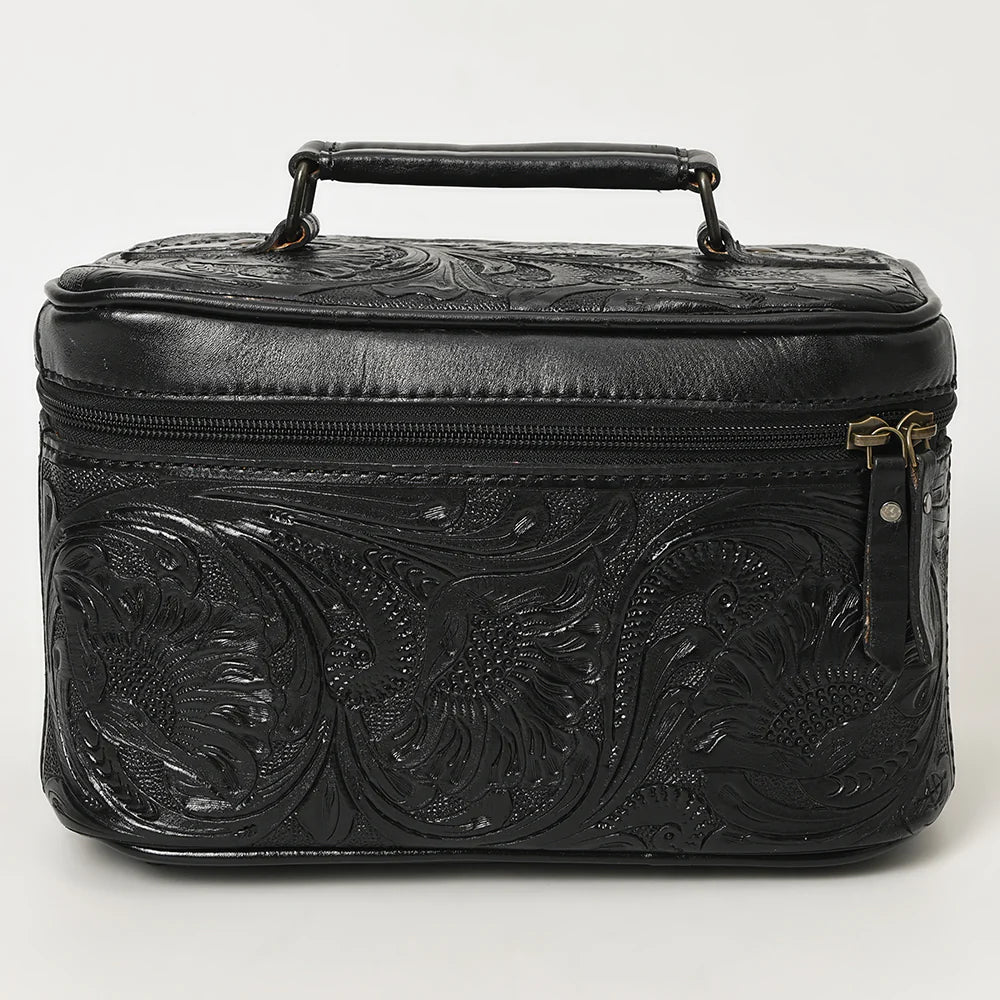 American Darling Western Hand Tooled Leather Toiletry/ Jewelry Case