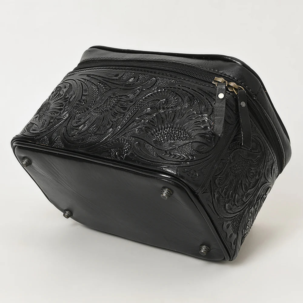 American Darling Western Hand Tooled Leather Toiletry/ Jewelry Case