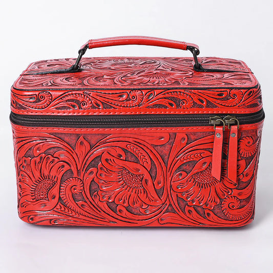 American Darling Western Hand Tooled Leather Toiletry/ Jewelry Case