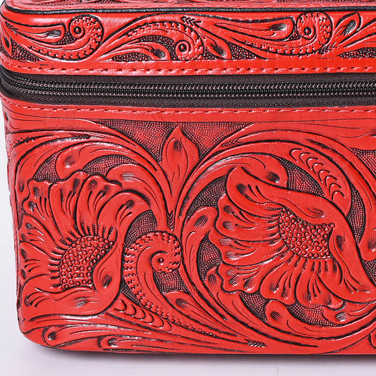 American Darling Western Hand Tooled Leather Toiletry/ Jewelry Case