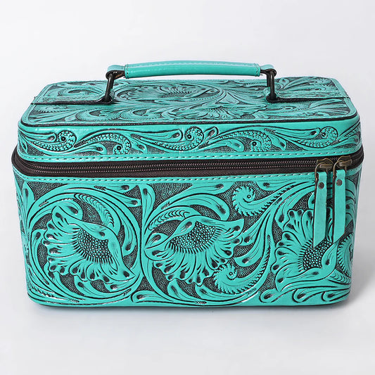 American Darling Western Hand Tooled Leather Toiletry/ Jewelry Case