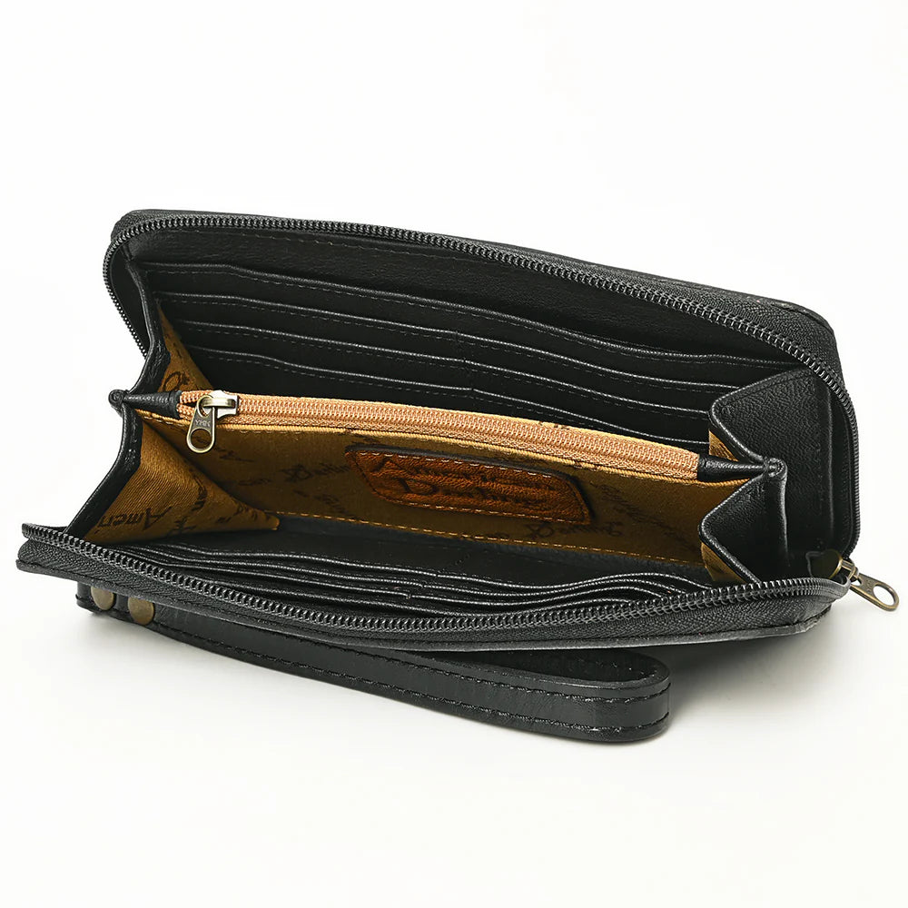 Clutch Hand Tooled Genuine Leather Western Women Wallet