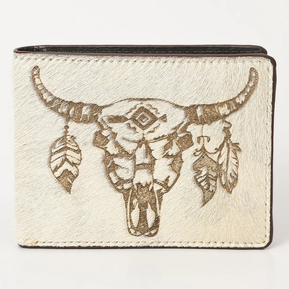 Western Hair-On Leather Rodeo Wallet - Engraved Design