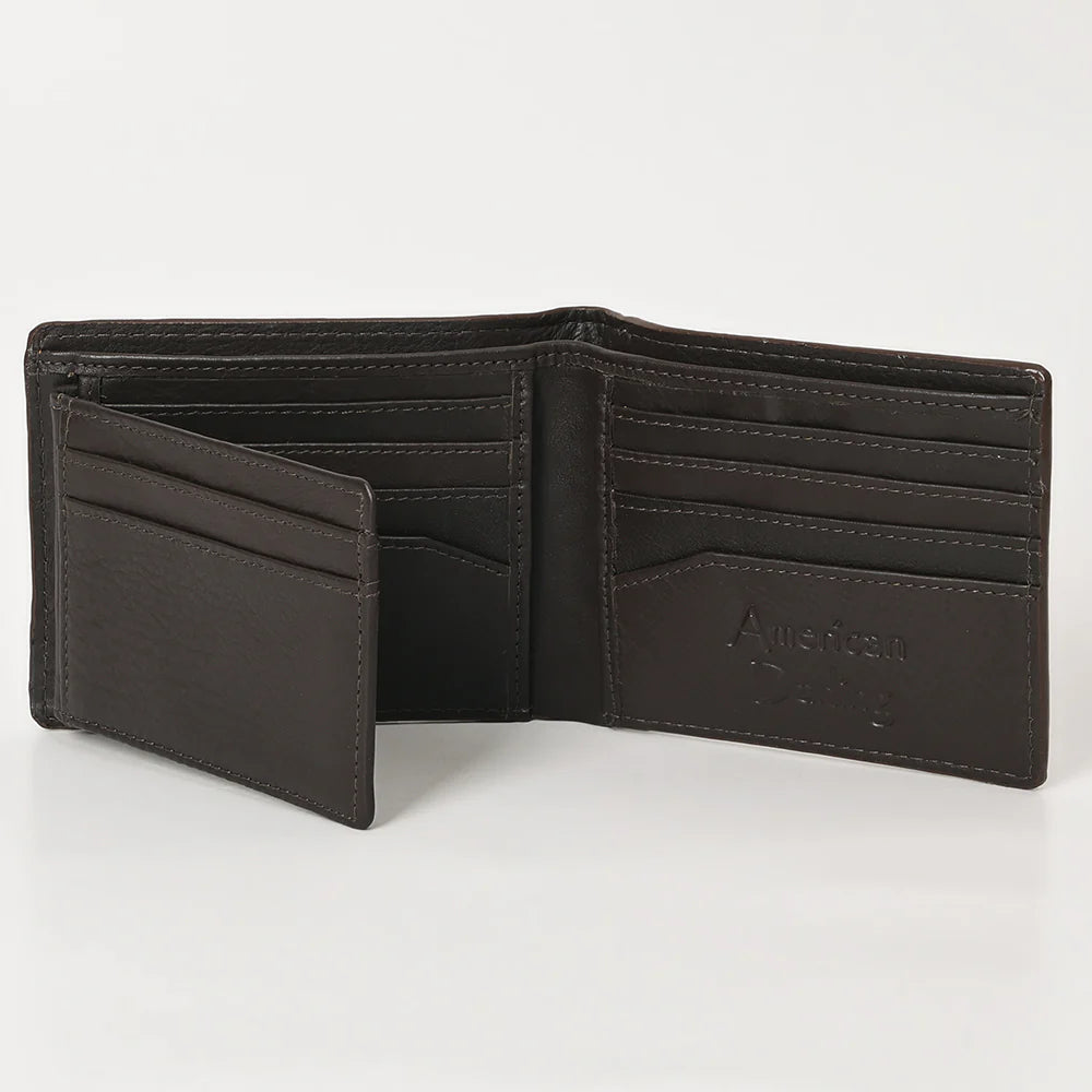 Western Hair-On Leather Rodeo Wallet - Engraved Design