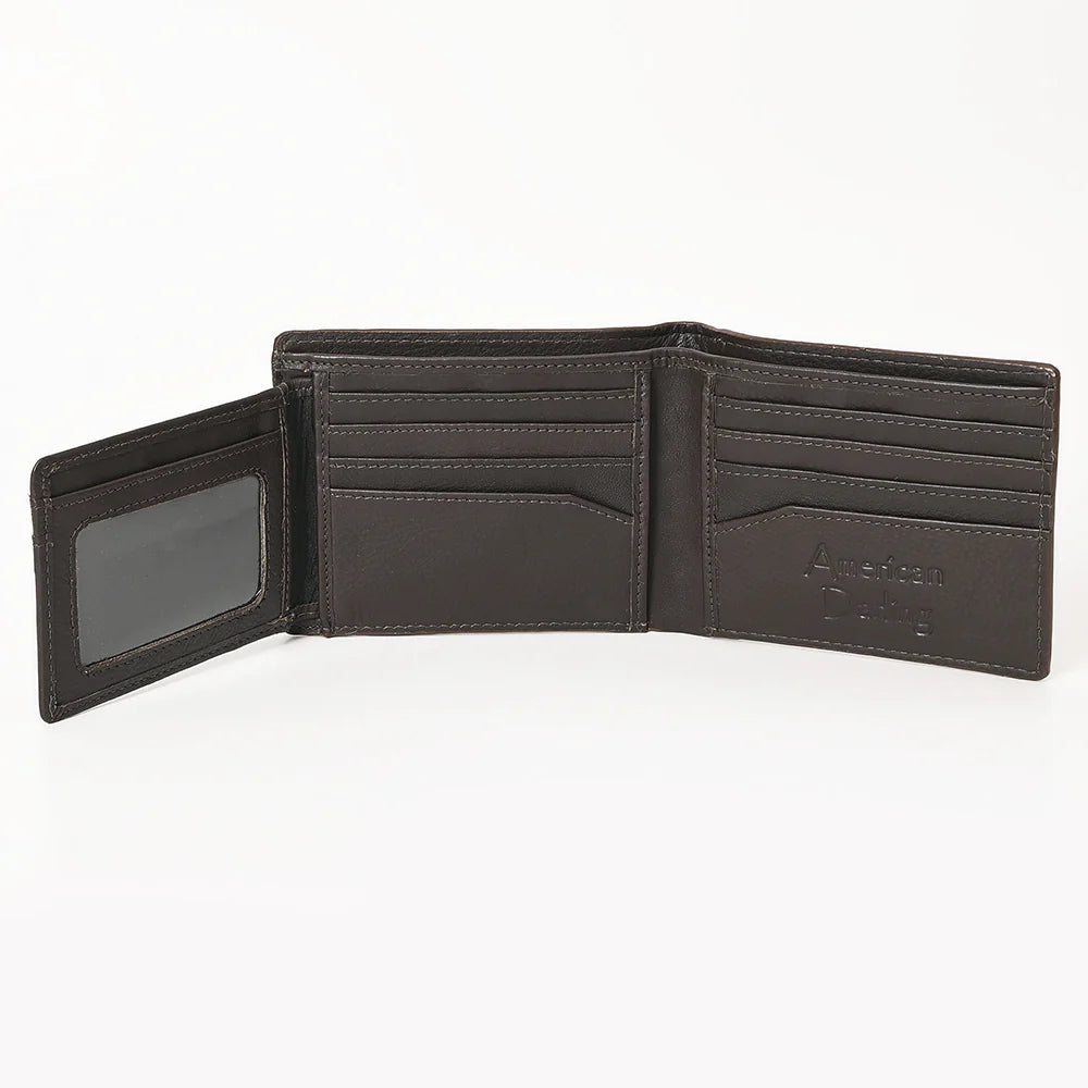 Western Hair-On Leather Rodeo Wallet - Engraved Design