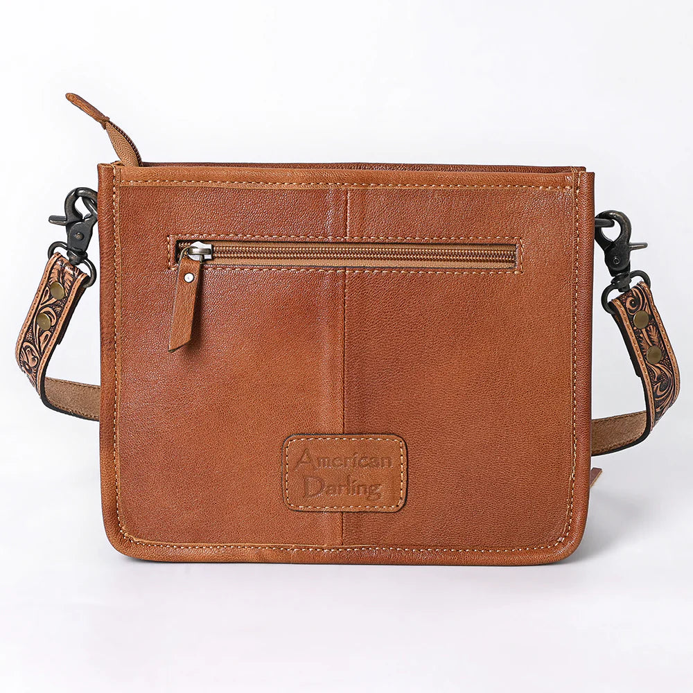 Crossbody Hand Tooled Genuine Leather Women Bag Western Handbag Purse