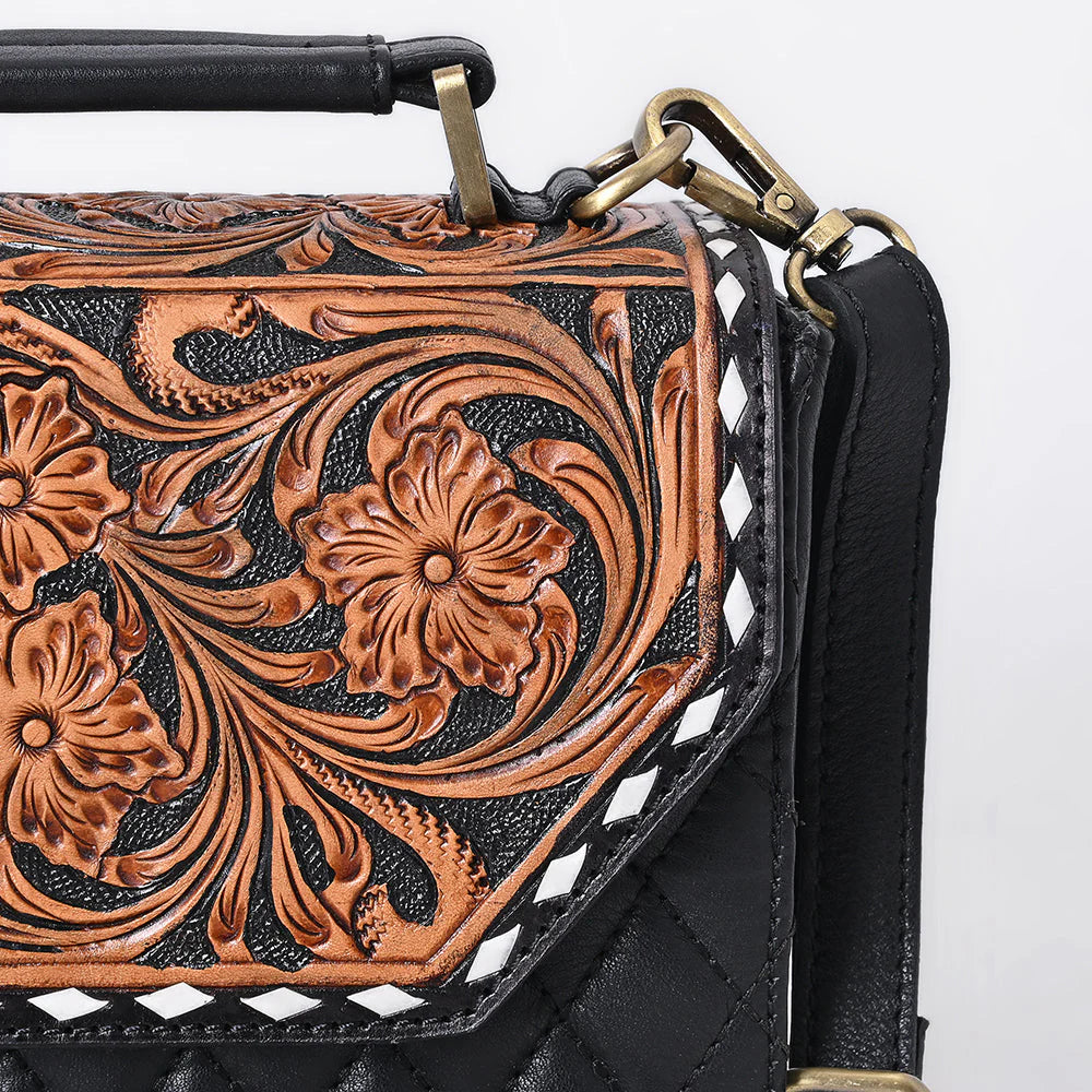 Western Quilted Leather Crossbody Bag