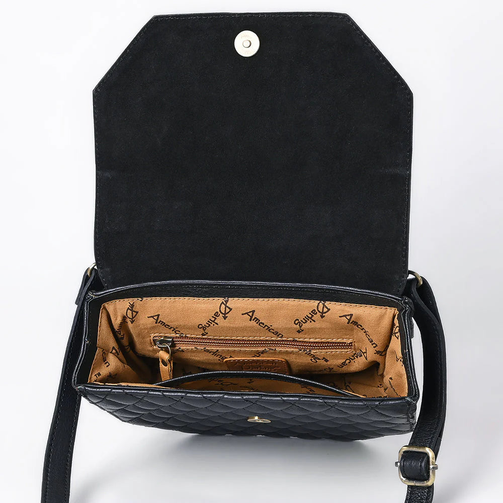 Western Quilted Leather Crossbody Bag