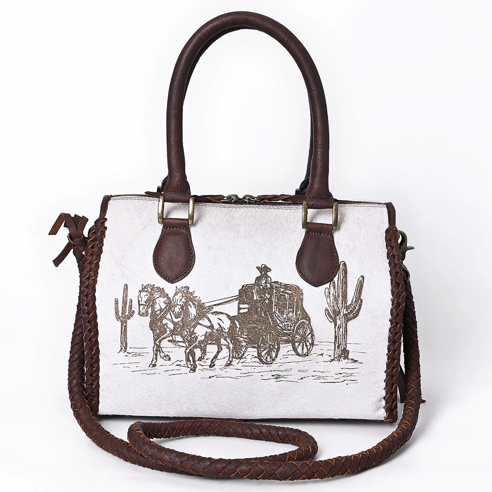 Tote Hair on Genuine Leather Western Women Bag Handbag Purse