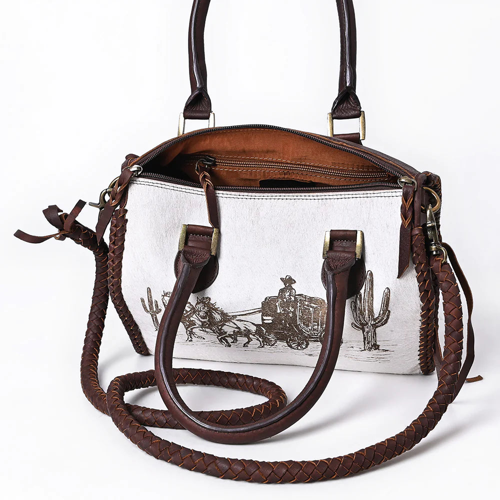 Tote Hair on Genuine Leather Western Women Bag Handbag Purse