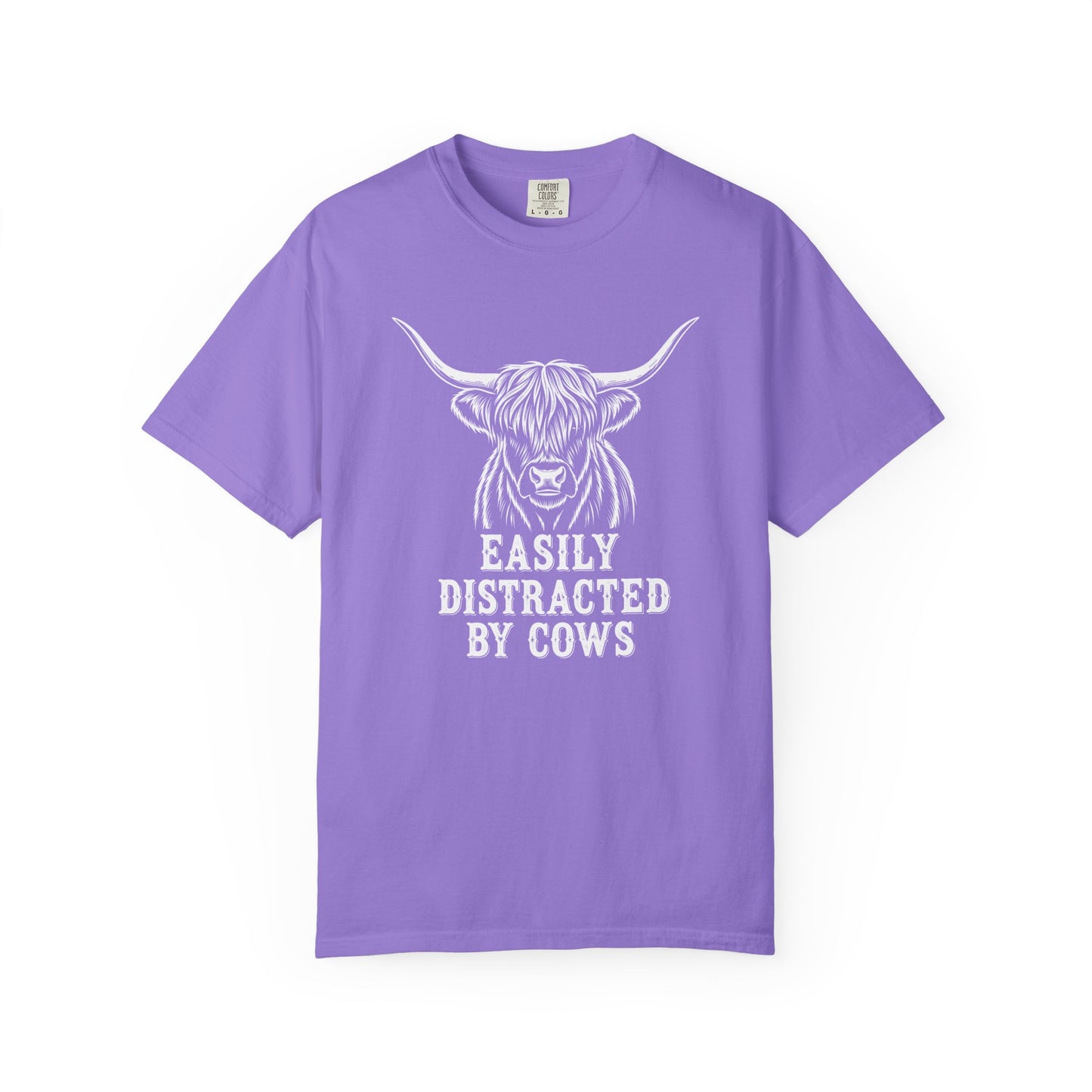 Easily Distracted by Cows T-shirt, Unisex Tee, Gift for Farmers, Animal Lover Shirt, Cute Cow Apparel, Casual Wear