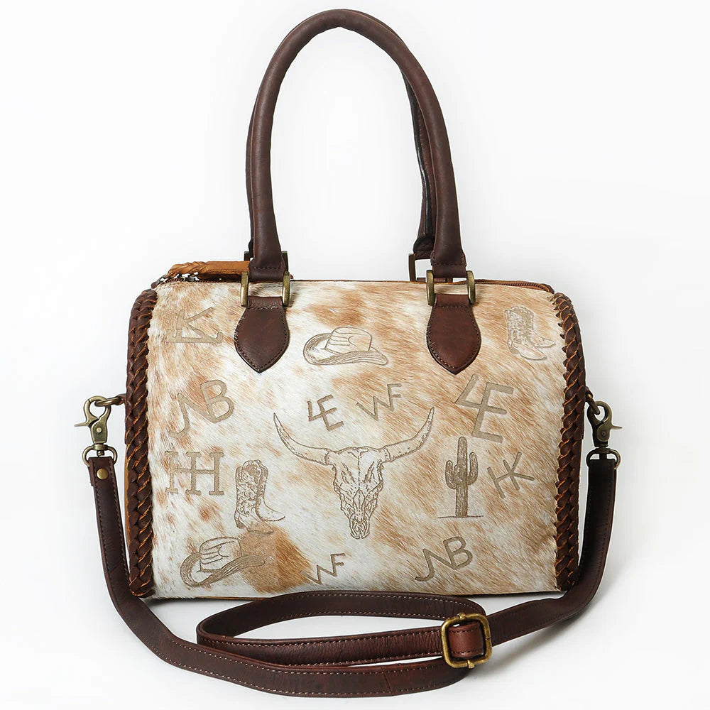 Duffle Tote Hair-On Genuine Leather women bag western Bag