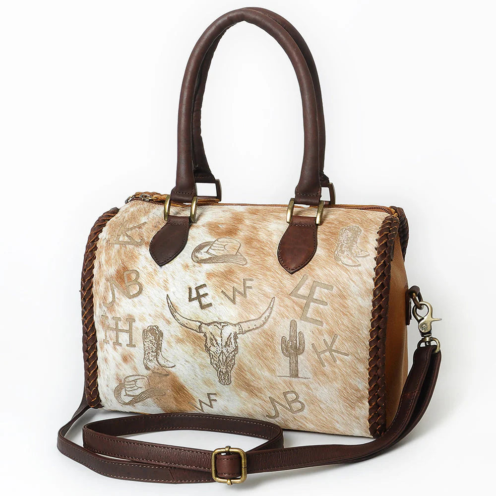 Duffle Tote Hair-On Genuine Leather women bag western Bag
