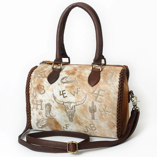 Duffle Tote Hair-On Genuine Leather women bag western Bag