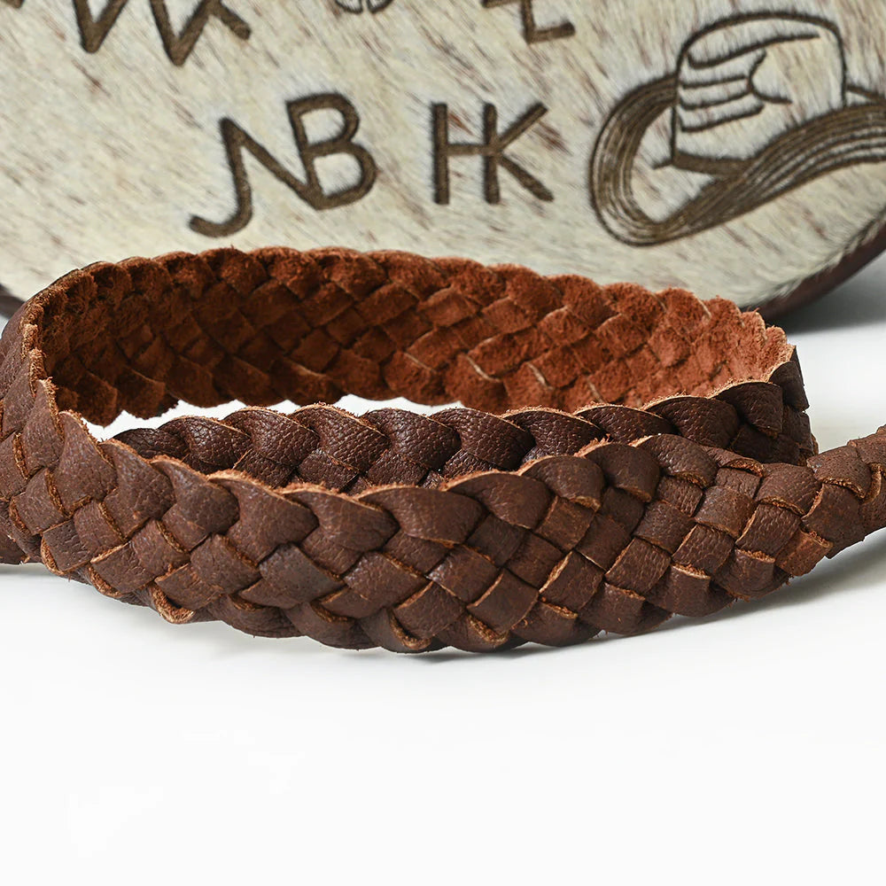 Canteen style branded cowhide purse