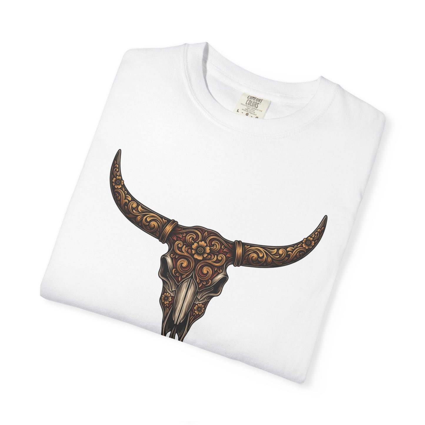 Bohemian Bull Skull T-Shirt, Unisex Vintage Style Tee for Trendy Outings, Gift for Friends, Festival Apparel, Casual Everyday Wear
