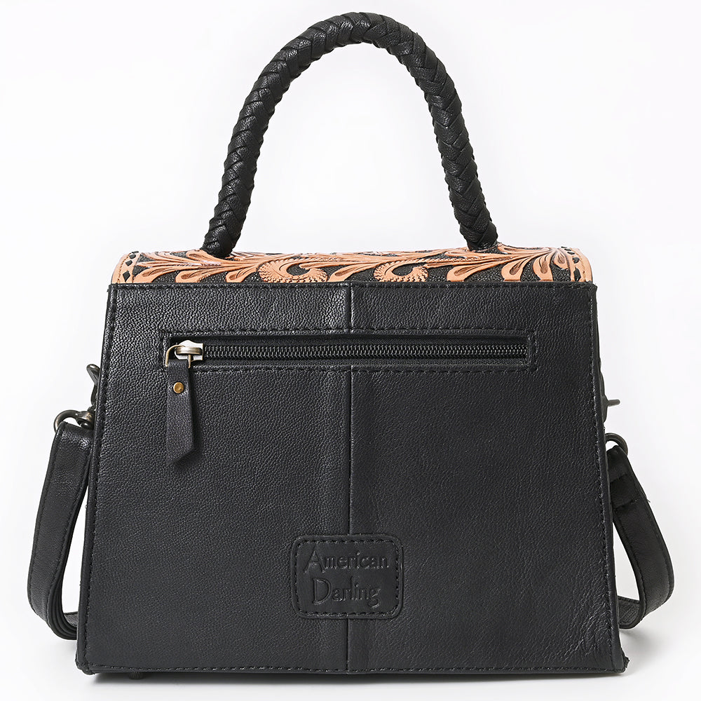 Messenger Bag Hand Tooled Floral Carved Quilted Genuine Leather Western Crossbody