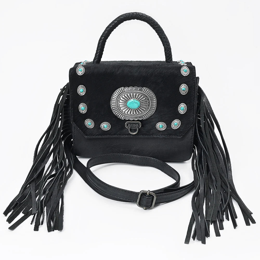 Black cowhide bag