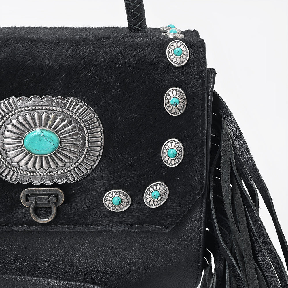 Black cowhide bag